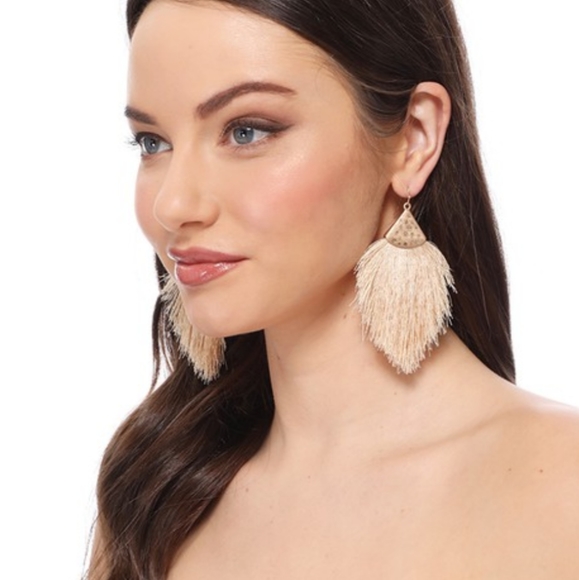 Boutique Jewelry - BOGO New BOHO Tassel Fringe Hammered Drop Earrings